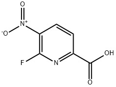 2-Pyridinecarboxylic acid, 6-fluoro-5-nitro- Structure