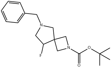 2,6-Diazaspiro[3.4]octane-2-carboxylic acid, 8-fluoro-6-(phenylmethyl)-, 1,1-dimethylethyl ester,2386763-17-1,结构式