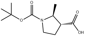 1,3-Pyrrolidinedicarboxylic acid, 2-methyl-, 1-(1,1-dimethylethyl) ester, (2S,3R)- Structure