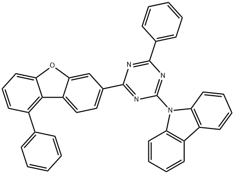 9H-Carbazole, 9-[4-phenyl-6-(9-phenyl-3-dibenzofuranyl)-1,3,5-triazin-2-yl]- Structure