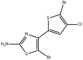 2-Thiazolamine, 5-bromo-4-(5-bromo-4-chloro-2-thienyl)- 化学構造式