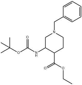 1-Benzyl-3-Boc-amino-piperidine-4-carboxylic acid ethyl ester,2407051-38-9,结构式