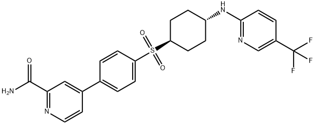 2-Pyridinecarboxamide, 4-[4-[[trans-4-[[5-(trifluoromethyl)-2-pyridinyl]amino]cyclohexyl]sulfonyl]phenyl]- Structure