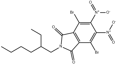 1H-Isoindole-1,3(2H)-dione, 4,7-dibromo-2-(2-ethylhexyl)-5,6-dinitro- Struktur