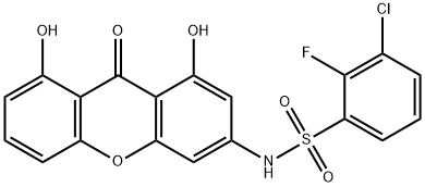 Benzenesulfonamide, 3-chloro-N-(1,8-dihydroxy-9-oxo-9H-xanthen-3-yl)-2-fluoro-|化合物 T12439