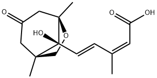 (2Z,4E)-5-[(1R,5R,8S)-8-ヒドロキシ-1,5-ジメチル-3-オキソ-6-オキサビシクロ[3.2.1]オクタ-8-イル]-3-メチル-2,4-ペンタジエン酸 化学構造式