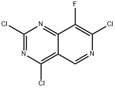 2,4,7-trichloro-8-fluoropyrido[4,3-d]pyrimidine 化学構造式