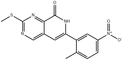 Pyrido[3,4-d]pyrimidin-8(7H)-one, 6-(2-methyl-5-nitrophenyl)-2-(methylthio)- 化学構造式