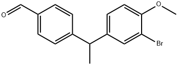 Benzaldehyde, 4-[1-(3-bromo-4-methoxyphenyl)ethyl]- Structure