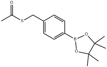 Ethanethioic acid, S-[[4-(4,4,5,5-tetramethyl-1,3,2-dioxaborolan-2-yl)phenyl]methyl] ester Structure