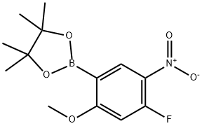 1,3,2-Dioxaborolane, 2-(4-fluoro-2-methoxy-5-nitrophenyl)-4,4,5,5-tetramethyl- Structure