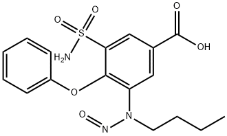 Benzoic acid, 3-(aminosulfonyl)-5-(butylnitrosoamino)-4-phenoxy- Struktur