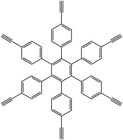 4,4''-diethynyl-3',4',5',6'-tetrakis(4-ethynylphenyl)-1,1':2',1''-Terphenyl Struktur