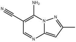 7-amino-2-methylpyrazolo[1,5-a]pyrimidine-6-carbonitrile(SALTDATA: FREE) 化学構造式