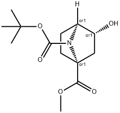 7-Azabicyclo[2.2.1]heptane-1,7-dicarboxylic acid, 3-hydroxy-, 7-(1,1-dimethylethyl) 1-methyl ester, (1R,3R,4S)-rel- Structure