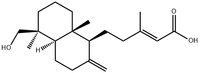 (E)-5-[(1S,4aα)-Decahydro-5β-hydroxymethyl-5,8a-dimethyl-2-methylenenaphthalen-1β-yl]-3-methyl-2-pentenoic acid Structure