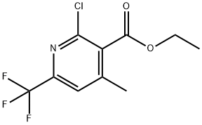 3-Pyridinecarboxylic acid, 2-chloro-4-methyl-6-(trifluoromethyl)-, ethyl ester 化学構造式