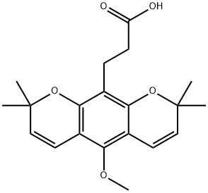 5-Methoxy-2,2,8,8-tetramethyl-2H,8H-benzo[1,2-b:5,4-b']dipyran-10-propanoic acid Structure