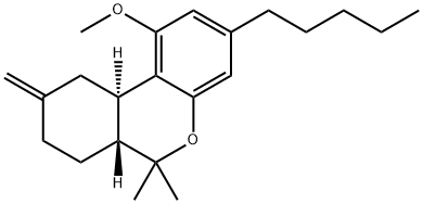 (6aR)-6aβ,7,8,9,10,10aα-ヘキサヒドロ-1-メトキシ-3-ペンチル-6,6-ジメチル-9-メチレン-6H-ジベンゾ[b,d]ピラン 化学構造式