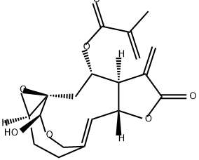 2-Methylpropenoic acid [(1aR,4Z,5aR,8aR,9S,10aR,11R)-1a,2,5a,7,8,8a,9,10-octahydro-11-hydroxy-8-methylene-7-oxo-3H-4,10a-(methanoxymethano)oxireno[5,6]cyclodeca[1,2-b]furan-9-yl] ester|