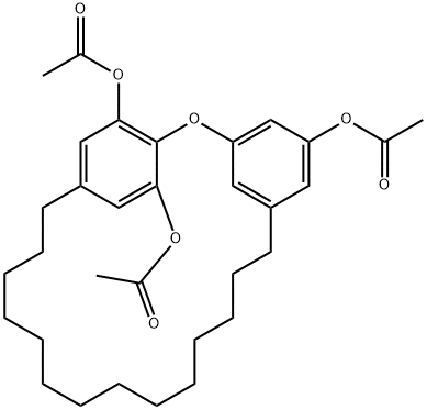 2-Oxatricyclo[20.2.2.13,7]heptacosa-3,5,7(27),22,24(1),25-hexene-5,24,25-triol triacetate,27825-38-3,结构式