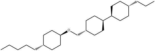 1,1′-Bicyclohexyl, 4-[[(trans-4-pentylcyclohexyl)oxy]methyl]-4′-propyl-, (trans,trans)- 化学構造式