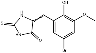 5-(5-溴-2-羟基-3-甲氧基亚苄基)-2-硫代咪唑烷-4-酮, 292168-90-2, 结构式