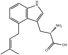 L-Tryptophan, 4-(3-methyl-2-buten-1-yl)-, 29702-35-0, 结构式