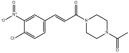 2-Propen-1-one, 1-(4-acetyl-1-piperazinyl)-3-(4-chloro-3-nitrophenyl)-, (2E)- Struktur
