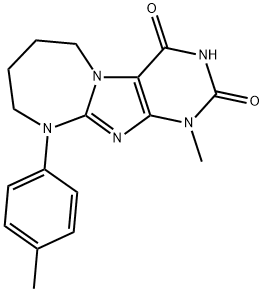 1-methyl-10-(4-methylphenyl)-6,7,8,9-tetrahydropurino[7,8-a][1,3]diazepine-2,4-dione Struktur