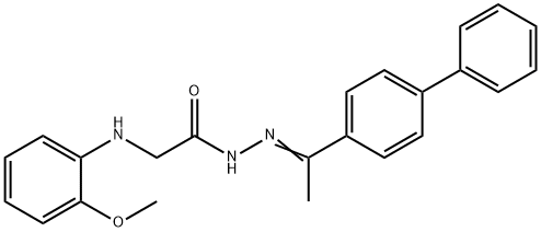 N'-[1-(4-biphenylyl)ethylidene]-2-[(2-methoxyphenyl)amino]acetohydrazide (non-preferred name) 结构式