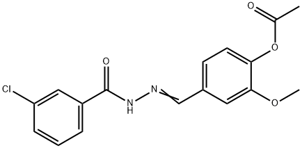 4-[2-(3-chlorobenzoyl)carbonohydrazonoyl]-2-methoxyphenyl acetate 结构式