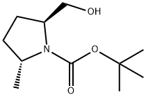 1-Pyrrolidinecarboxylic acid, 2-(hydroxymethyl)-5-methyl-, 1,1-dimethylethyl ester, (2S,5R)- Struktur