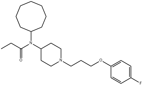 Propanamide, N-cyclooctyl-N-[1-[3-(4-fluorophenoxy)propyl]-4-piperidinyl]- Structure