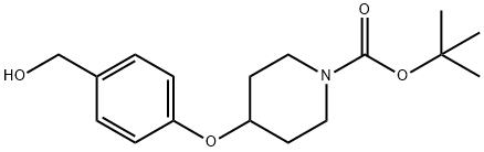 4-(4-(羟基甲基)苯氧基)哌啶-1-甲酸叔丁酯, 321337-38-6, 结构式