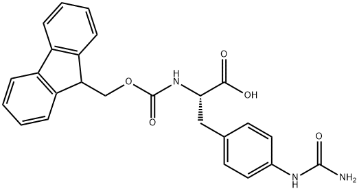 (S)-2-((((9H-氟-9-基)甲氧基)羰基)氨基)-3-(4-脲基苯基)丙酸,324017-23-4,结构式