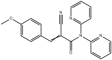 2-cyano-3-(4-methoxyphenyl)-N,N-bis(pyridin-2-yl) prop-2-enamide Structure