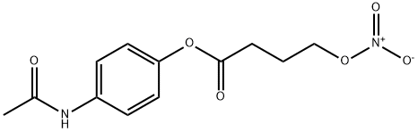 Butanoic acid, 4-(nitrooxy)-, 4-(acetylamino)phenyl ester Structure