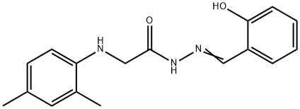 2-[(2,4-dimethylphenyl)amino]-N'-(2-hydroxybenzylidene)acetohydrazide (non-preferred name) Structure