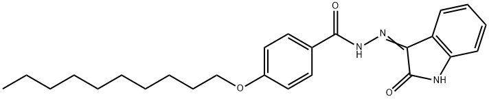 4-decoxy-N'-(2-oxoindol-3-yl)benzohydrazide,330591-32-7,结构式