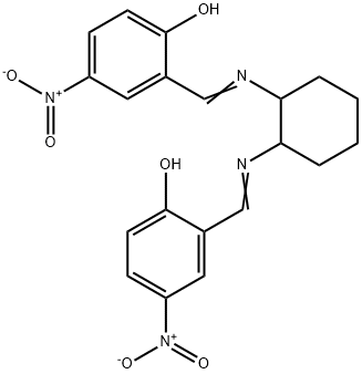 2,2'-[1,2-cyclohexanediylbis(nitrilomethylylidene)]bis(4-nitrophenol) 化学構造式