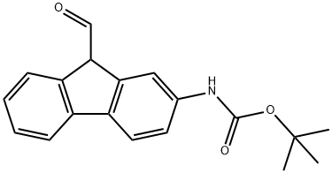 N-(9-甲酰基-9H-芴-2-基)氨基甲酸1,1-二甲基乙酯 结构式