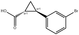 REL-(1R,2R)-2-(3-溴苯基)环丙烷-1-羧酸,34919-34-1,结构式