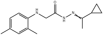 N'-(1-cyclopropylethylidene)-2-[(2,4-dimethylphenyl)amino]acetohydrazide (non-preferred name)|