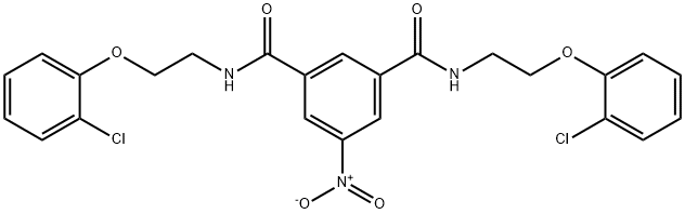 1-N,3-N-bis[2-(2-chlorophenoxy)ethyl]-5-nitrobenzene-1,3-dicarboxamide 结构式
