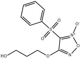 3-(4-benzenesulfonyl-5-oxy-furazan-3-yloxy)-propan-1-ol Struktur