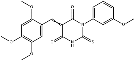 (5Z)-1-(3-methoxyphenyl)-2-sulfanylidene-5-[(2,4,5-trimethoxyphenyl)methylidene]-1,3-diazinane-4,6-dione,372500-75-9,结构式