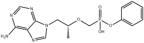 phenyl hydrogen ((((R)-1-(6-amino-9H-purin-9-yl)propan-2-yl)oxy)methyl)phosphonate 化学構造式