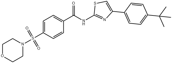 N-[4-(4-叔丁基苯基)-1,3-噻唑-2-基]-4-(吗啉-4-磺酰基)苯甲酰胺,380453-39-4,结构式