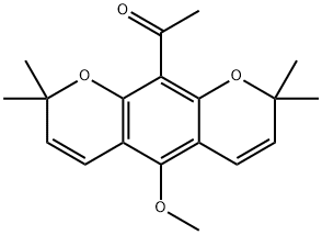 1-(5-Methoxy-2,2,8,8-tetramethyl-2H,8H-benzo[1,2-b:5,4-b']dipyran-10-yl)ethanone 结构式